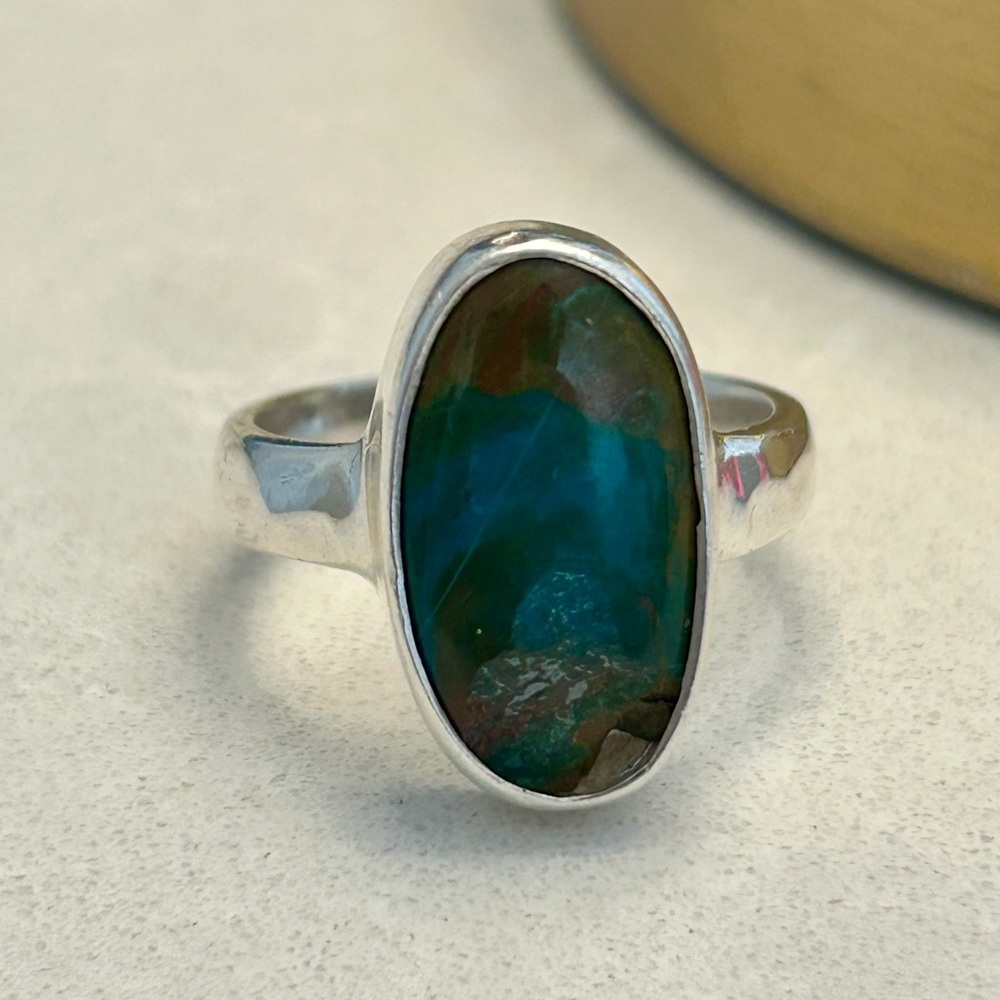 Starborn Peruvian Blue Opal Ring in Sterling Silver